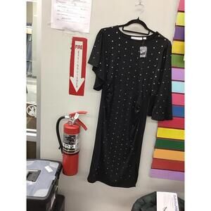 Vivica a fox womens asymetrical little black dress small studded new from HSN